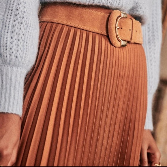 Sezane Dino Midi-Length Pleaded Skirt - Picture 5 of 13